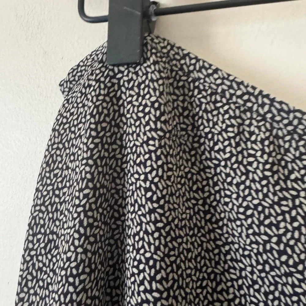 Dana Buchman 100% silk black tan floral maxi skirt size 14 ditsy 90s vintage
